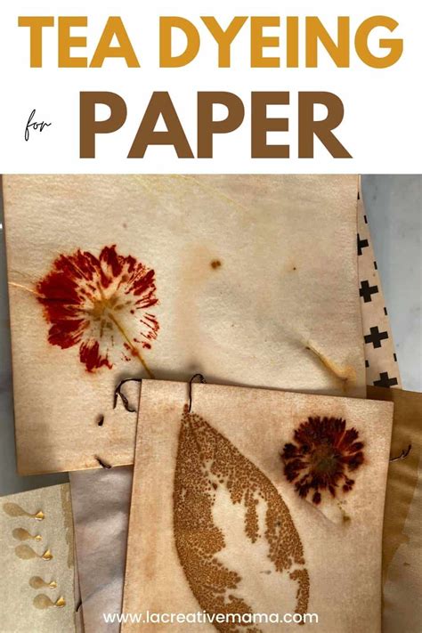 dying paper with tea bags.